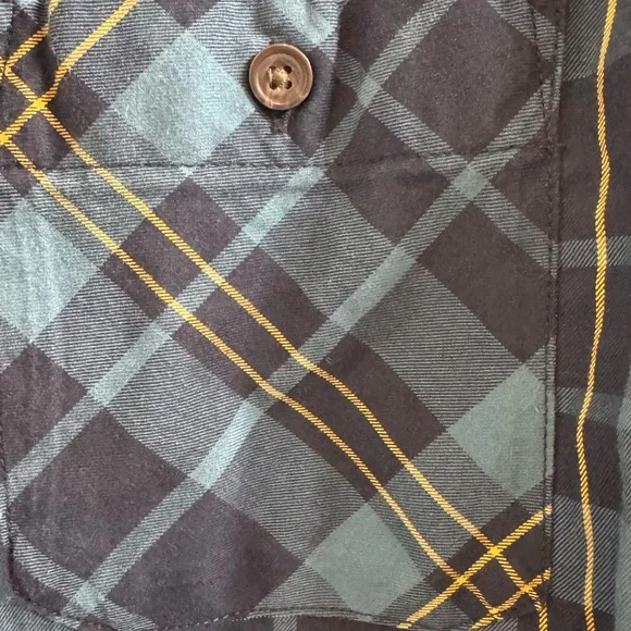 The North Face Navy and Teal Plaid Men's Shirt - Picture 3 of 3